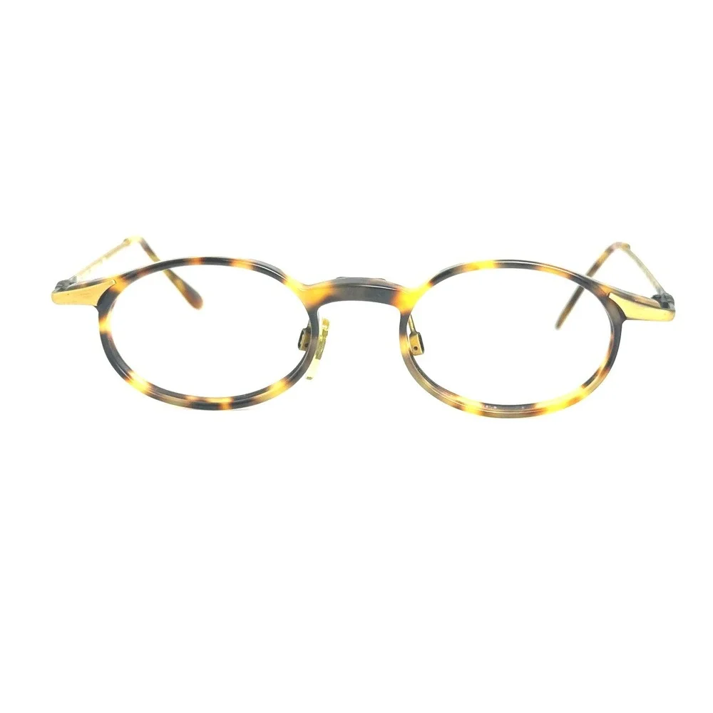 Help Glasses Italy Mod 184 Tortoise Gold Oval Eyeglass Frames 49-21 H6482